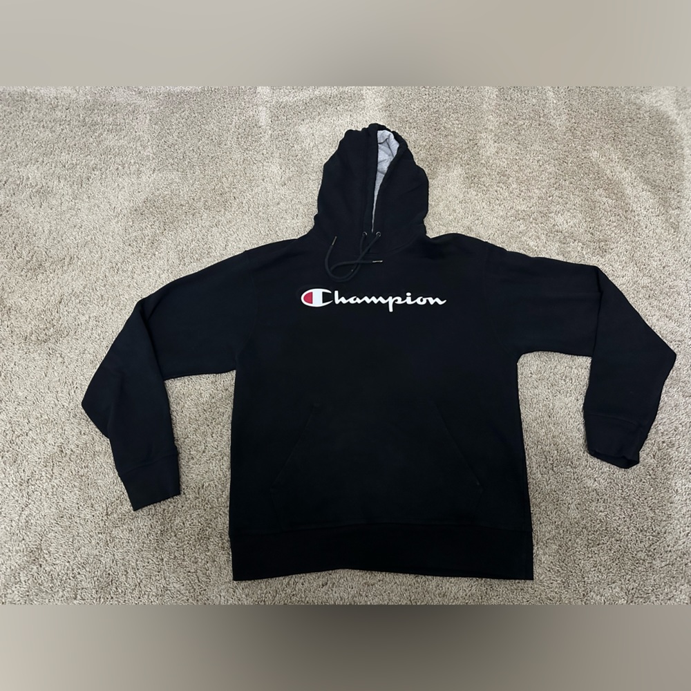 Black champion hoodie sweatshirt